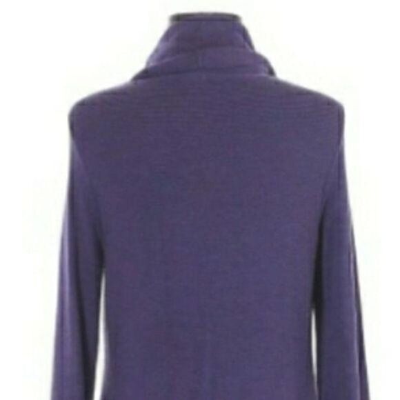 Adrienne Vittadini Knit Cowl Neck Tunic Mini Sweater Dress Purple‎ Non Itch Sz M - Picture 8 of 12